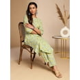 thumbnail image 5 of Janasya Indian Women's Light Green Cotton Floral Straight Co-ord Set, 5 of 5