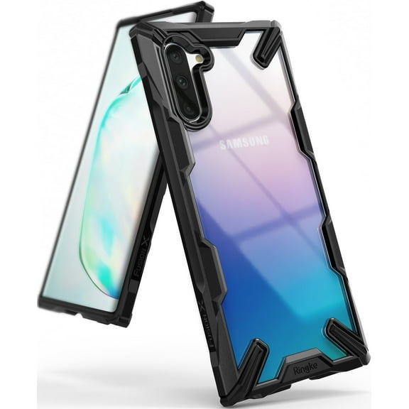 Ringke Fusion-X Case Compatible with Samsung Galaxy Note 10, Transparent Hard Back Shockproof Advanced Bumper Cover - Black
