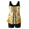thumbnail image 3 of TrendVibe365 Womens 2 Piece Swimsuits Tankini Yellow Bathing Suits Boyfriend Shorts Tank Floral Swimwear Beachwear 2XL, 3 of 4