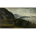 thumbnail image 2 of Gerhard Munthe 24x16 Black Ornate Framed Double Matted Museum Art Print Titled: Landscape at Oylo in Mist (1879), 2 of 5