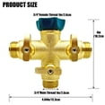 thumbnail image 3 of 3 Way Brass Garden Hose Splitter 3/4" Thread Heavy Duty Outdoor Faucet Adapter With Shut Off 3 Water Tap Connector For Yard And RV Outdoor Kitchen Faucet Wall Mount Laundry Faucet Handle Replacement, 3 of 7