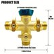 thumbnail image 3 of Divisor de manguera de jardín de latón de 3 salidas, rosca de 3/4", adaptador de grifo para exteriores de alta resistencia con cierre, conector de 3 grifos de agua para jardín y autocaravanas, 3 of 7