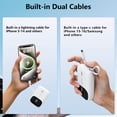 thumbnail image 5 of Yoobao Mini Power Bank 22.5W Fast Charging with LED Display, 10000mAh Portable Charger with Built-in Cables, 3 Outputs 1 Input Battery Pack Compatible with iPhone 16 15 iPad Samsung, White, 5 of 8