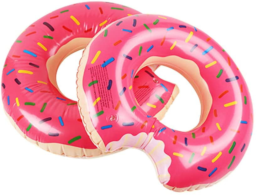 Details about   Strawberry Donut Pool Float Swim Rings Single 120cm 2 set 