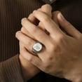 thumbnail image 3 of Vintage Wolf Totem Ring Axe Nordic Mythology Viking Wolf Head Men's Ring, 3 of 9