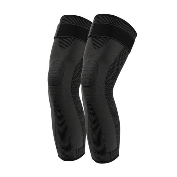 Extra Long Leg Support Knee Sleeves for Basketball, Football, Knee Pain, Exercise-Black-M
