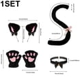 thumbnail image 2 of Slccxzc 4Pcs Cat Ears Design Headband Set with Gloves, Choker, Tail for Party, 2 of 7