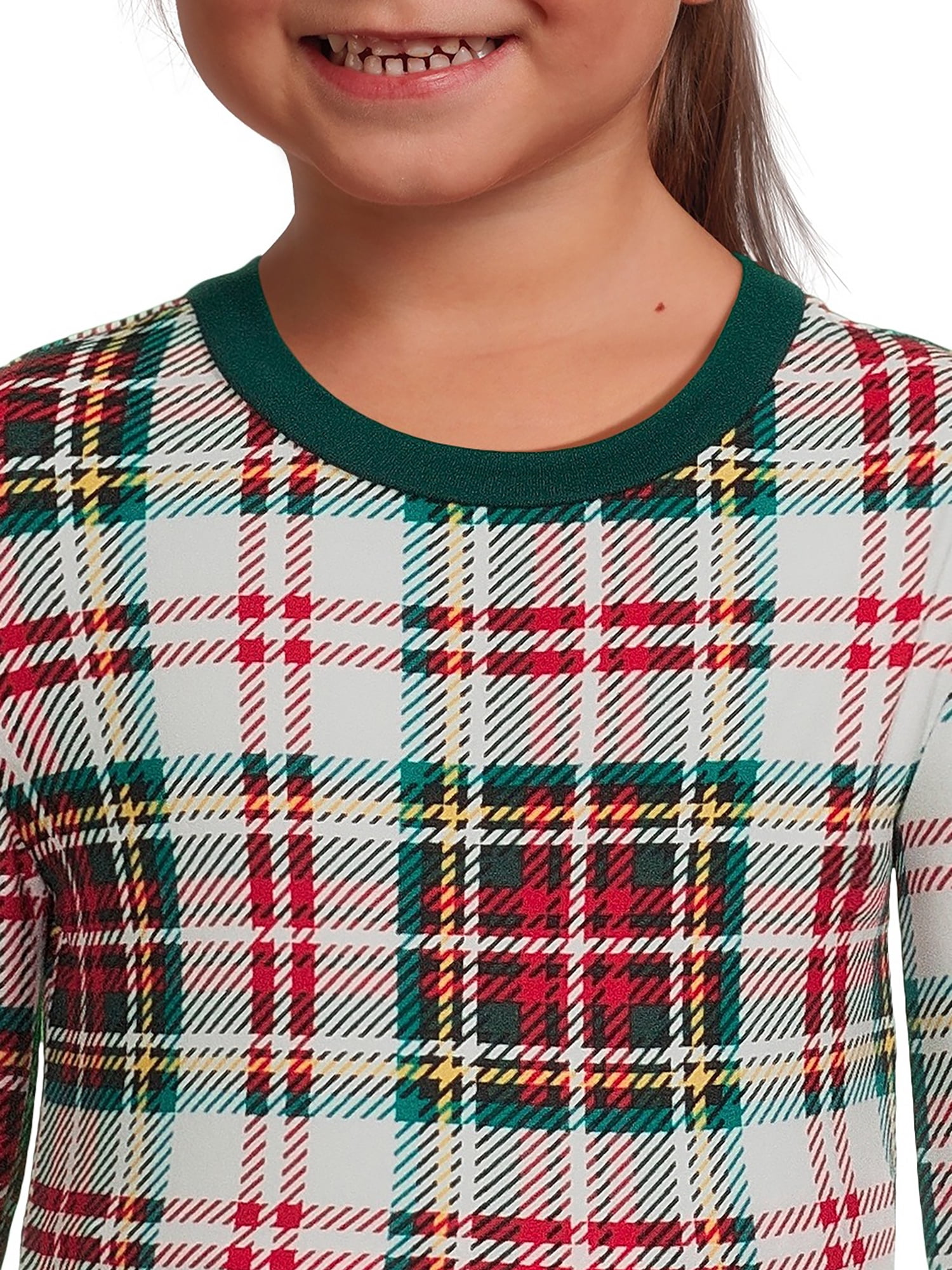 Jolly Jammies Baby and Toddler Unisex Matching Family Pajamas Holiday Plaid Long Sleeve Top and Pants, 2-Piece Sleepwear Set
