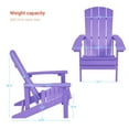 thumbnail image 4 of ACEGOSES 1 Pcs Faux Wood Adirondack Chair Weather Resistant for Patio Garden, Backyard, Porches and Indoors,Purple, 4 of 7