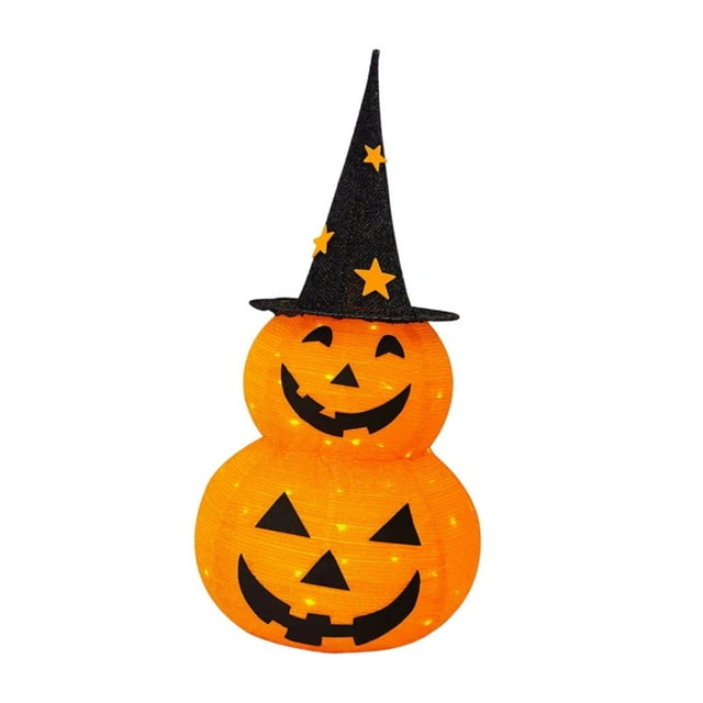 Decoración de calabaza de Halloween, decoración de Halloween, iluminación de patio, festival, exterior, LED, ligero, accesorios para eventos, linterna Sombrero de estrella
