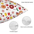 thumbnail image 3 of Pofeuu Oriental Cuisine Print Double-sided plush pillowcase Square Throw Pillow Covers Pillows Cover for Living Room Bedroom Sofa Couch Cushion Cover（No pillow core）-20"x20", 3 of 7