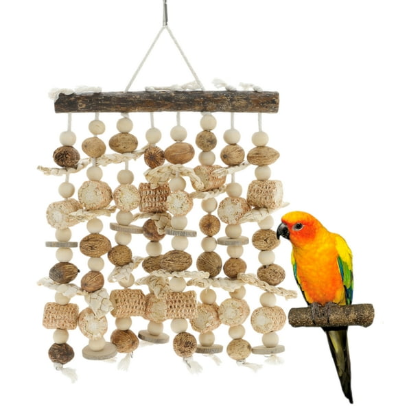 Juguetes para masticar aves Unique Bargains 2 Pcs, piedras de calcio para el pico de loro con campanas, juguetes para aves, accesorios para jaulas de aves, Patrón-4