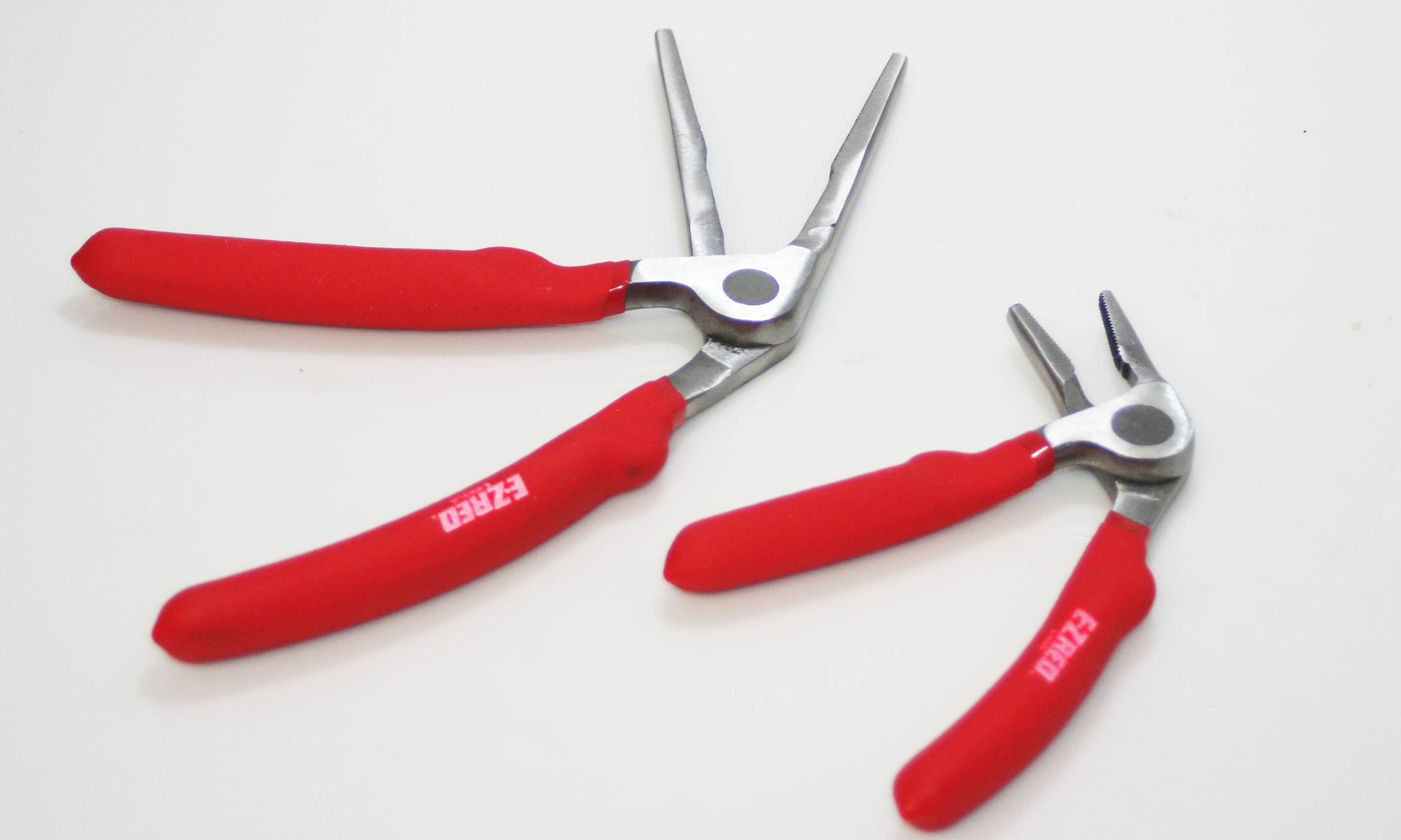 E-Z Red Plier Two Piece Set Includes 6" Short Nose & 8" Long Nose New Free Ship 