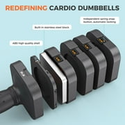 5-in-1 Adjustable Dumbbell Set of 2, 20LBS/10LBS Hand Weights for Women, 1s-Adjust Dual-Stable Dumbbell Set for Women
