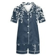 thumbnail image 4 of Qiopertar Liquidation à Moins de 5$ Blouse Décontractée à Col Rabattu Manches Courtes Mode Short Ensemble de Pyjama Grandes Économies de Vacances!, 4 of 4