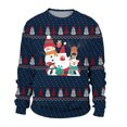thumbnail image 4 of OJinShaWanO Chandail à Capuche Sans Manches pour Hommes Automne et Hiver Décontracté Imprimé de Noël Col Rond, 4 of 4