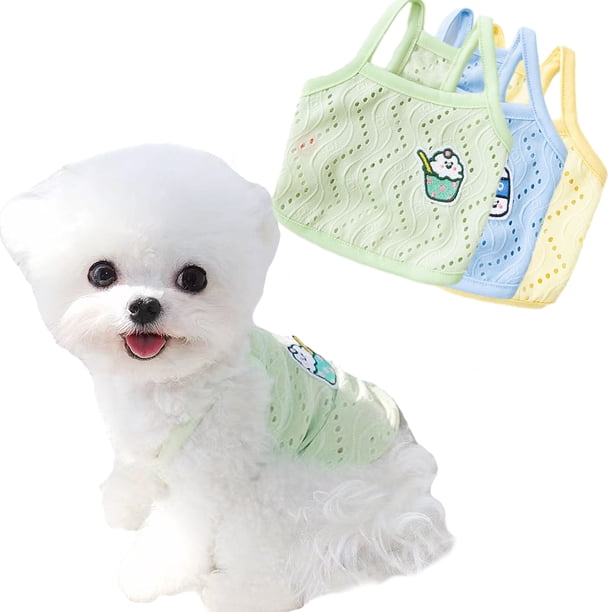 3 paquetes de camisa para perro, falda, camisetas, chaleco de algodón, ropa para cachorros, camisas de verano, lindas camisetas para niña y niño, ropa suave para mascotas para perros pequeños,