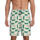 thumbnail image 1 of Balery Cartoon Crocodile Pantalones cortos de pijama de punto de algodón para hombre con cinturilla y bolsillos-Small, 1 of 6