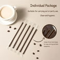 thumbnail image 6 of Tutuviw Coffee Stirrers Sticks 100 Individually Wrapped 7.09in，Coffee straw stirring rod Disposable Plastic Drink Stirrer Sticks(Brown), 6 of 8