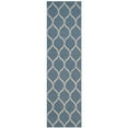 thumbnail image 3 of SAFAVIEH Courtyard Linnet Geometric Indoor/Outdoor Runner Rug, Blue/Beige, 2'4" x 12', 3 of 5