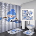 thumbnail image 5 of Décor de Noël Rideau de Douche Rideaux de Douche de Noël pour Salle de Bain Mignon Bonhomme de Neige Rideaux de Salle de Bain Décor avec Crochets Rideau de Douche Rideau de Douche en Polyester, 5 of 5