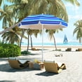thumbnail image 2 of Outsunny Portable Beach Umbrella, UV 50+ Ruffled Outdoor Multicolor, 2 of 10