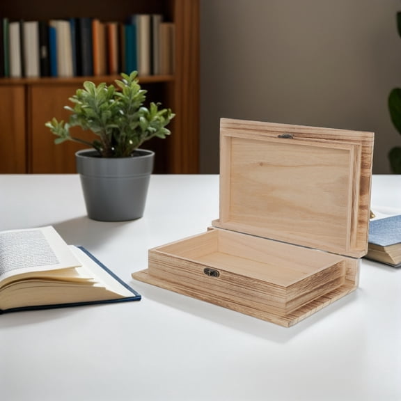 Raindrops Antique Book Bookcase Ornament Multi Color Wooden Storage Box for Decoration and Study Room 1Pack