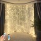 thumbnail image 2 of LED Curtain String Lights Christmas Garland Decor Fairy Light 8 Modes USB Remote Control Wedding Holiday Party for Bedroom Home, 2 of 5