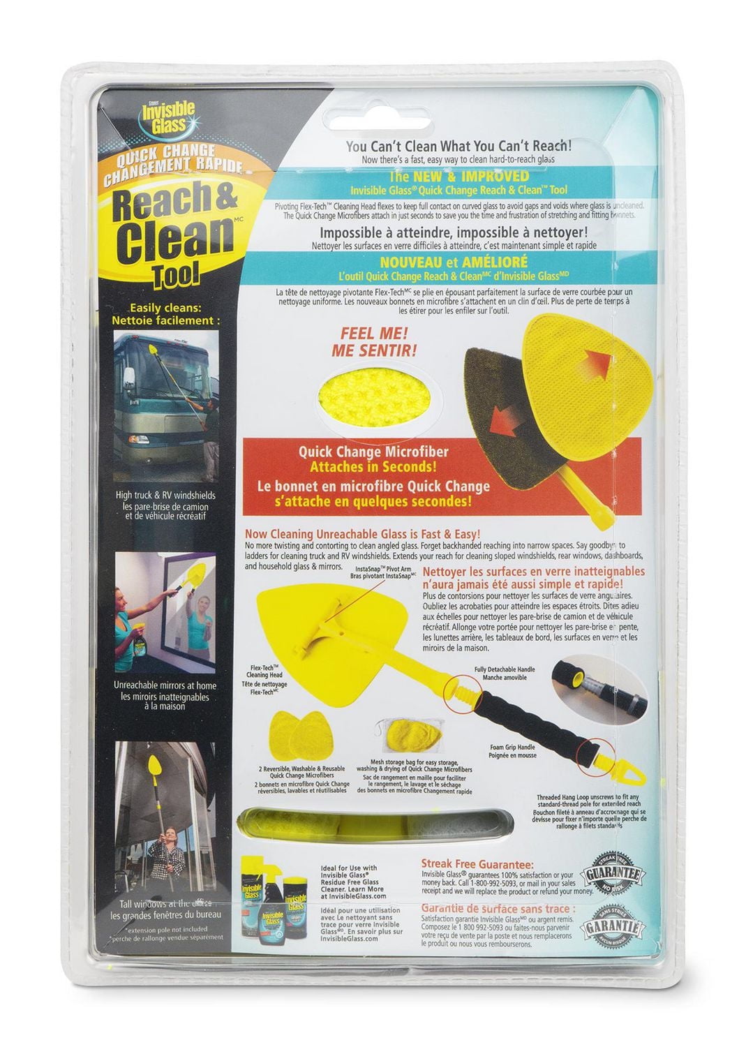INVISIBLE GLASS Reach & Clean Tool, Quick Change Reach&Clean Tool