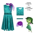 thumbnail image 4 of Disfraz de Cosplay de Joy para adultos y niños, ropa de fiesta de carnaval de Halloween, juego de rol, película de anime Inside Out 1 y 2, disfraz de Disgust, 4 of 5