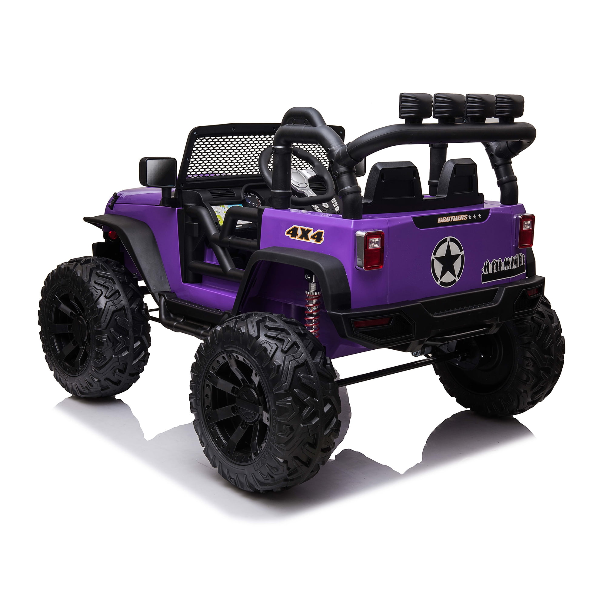 CIPACHO Kids Ride On Truck, 24V Battery Powered Toy Car with Spring Suspension, Remote Control, Purple