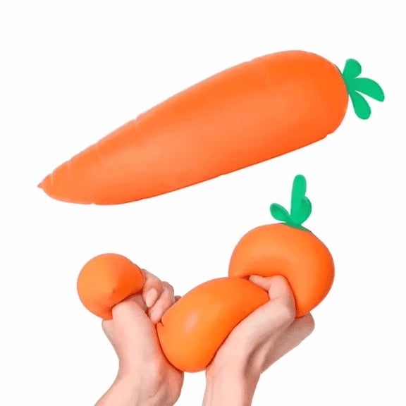 Carrot Squishys Toys Slow Rising, Soft Squeeze Fidget Toys for Anxiety Relief, Cute Vegetable Squishys for Desk Decor Party Favors Gifts