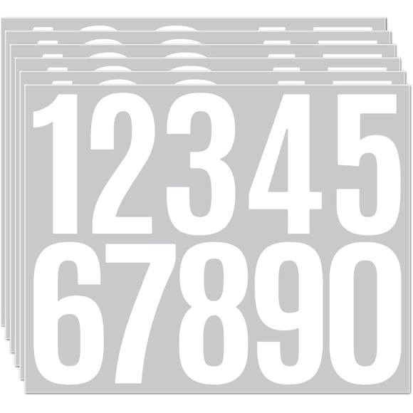 Stickers de números MAIBANU de vinilo blanco autoadhesivo de 3"