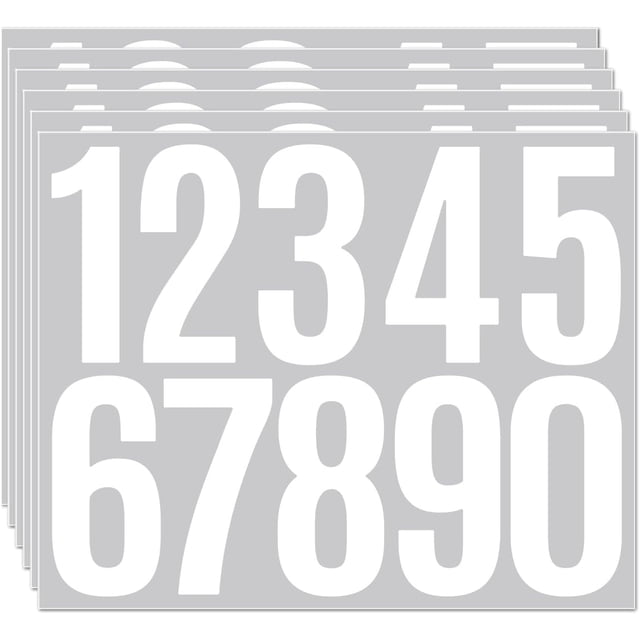 Stickers de números MAIBANU de vinilo blanco autoadhesivo de 3"