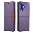 thumbnail image 3 of Compatible WIth iPhone 16 Wallet Case,Magnetic Closure,Flip Folding Kickstand,With Card Slots,[RFID Blocking],With Shoulder Strap&Lanyard,PU Leather+TPU Shockproof Anti-fall Phone Case,Purple, 3 of 9