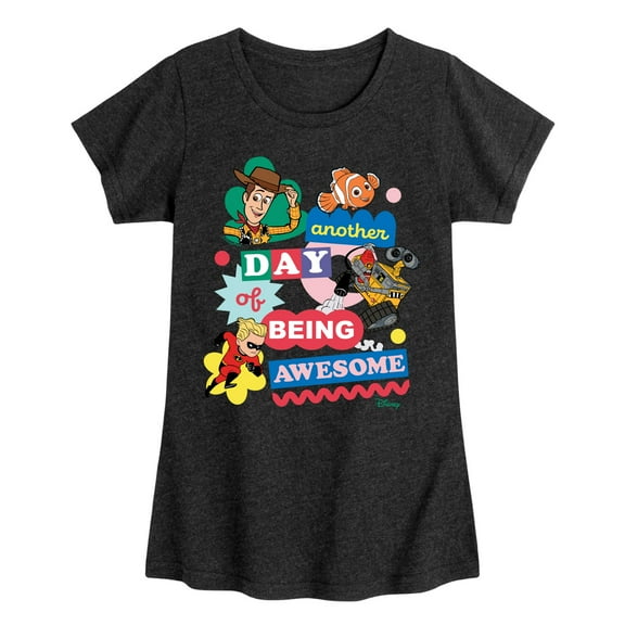 Disney - Another Day Of Being Awesome - Toddler & Youth Girls Short Sleeve Graphic T-Shirt