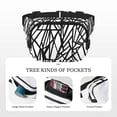 thumbnail image 5 of The Double-Layer Waist Bag Features A 6.3×9.1×2.8in Nylon Zipper And A Pull With A Zipper Compartment Black Geometric Lines_4, 5 of 8