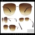 thumbnail image 2 of Womens Luxurious Oversized Rectangle Metal Rim Boyfriend Sunglasses Gold - Brown, 2 of 8