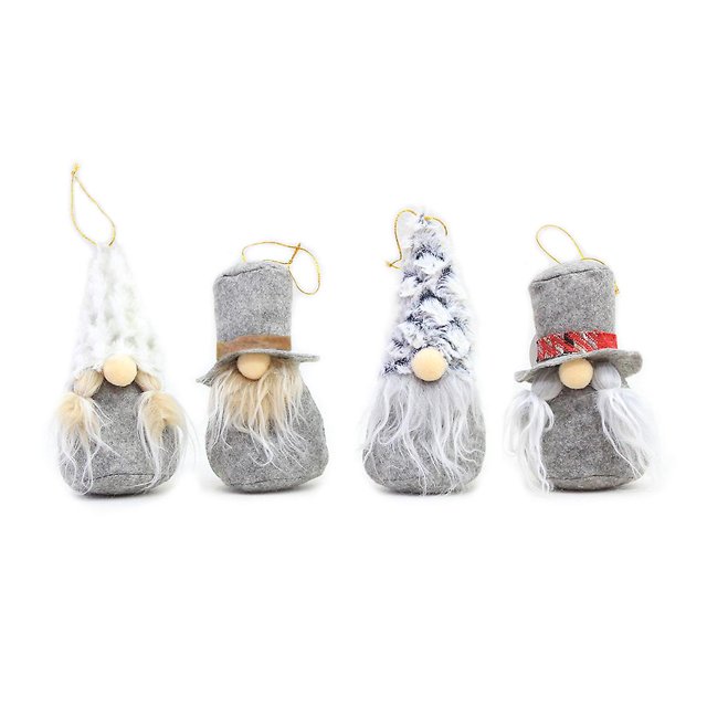 4 unids/set elfo de Navidad Gnomo sueco Santa para adornos de muñecas árbol colgante Firep