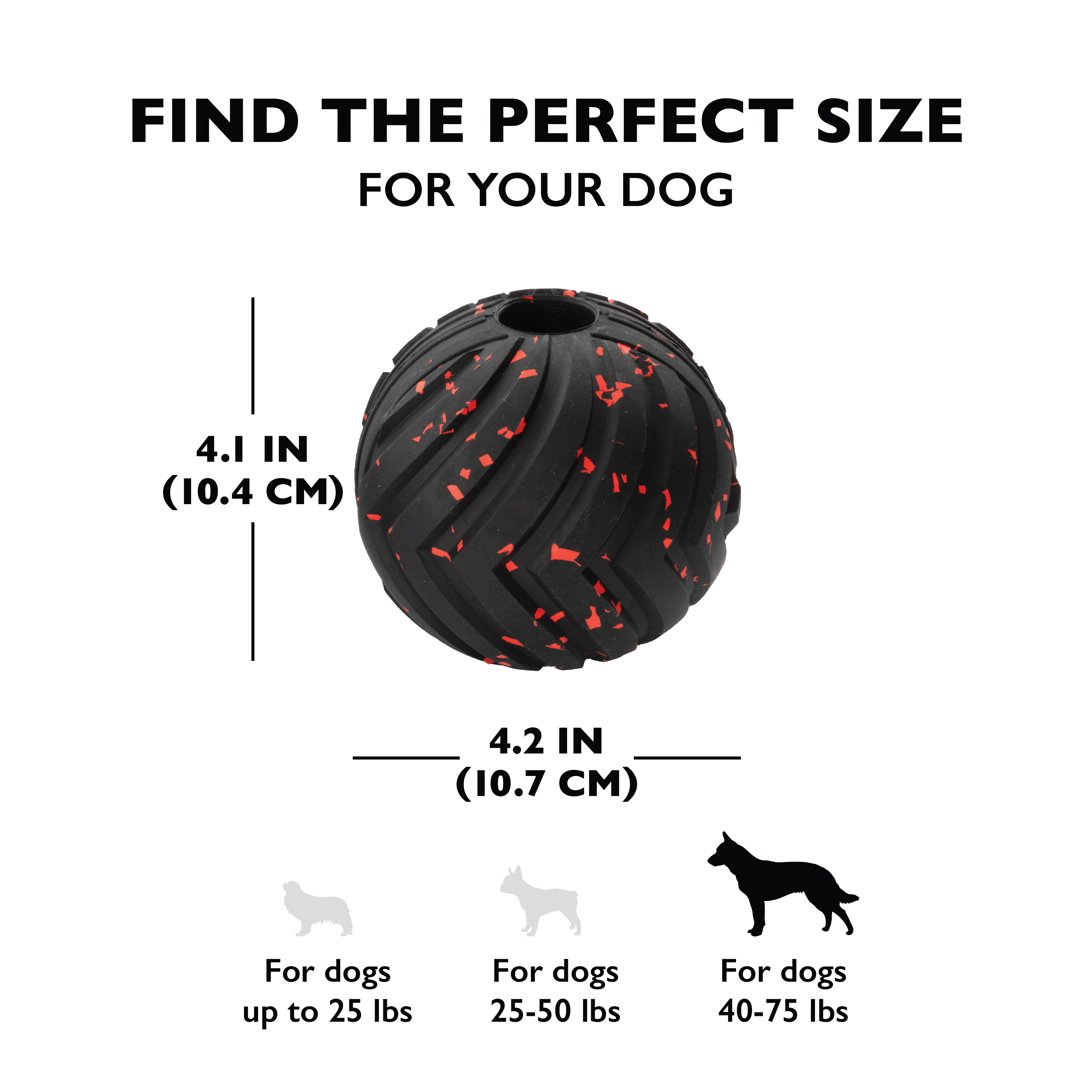 Mammoth Supreme Fetch Ball for Dogs, Large, 4 in, Durable Design