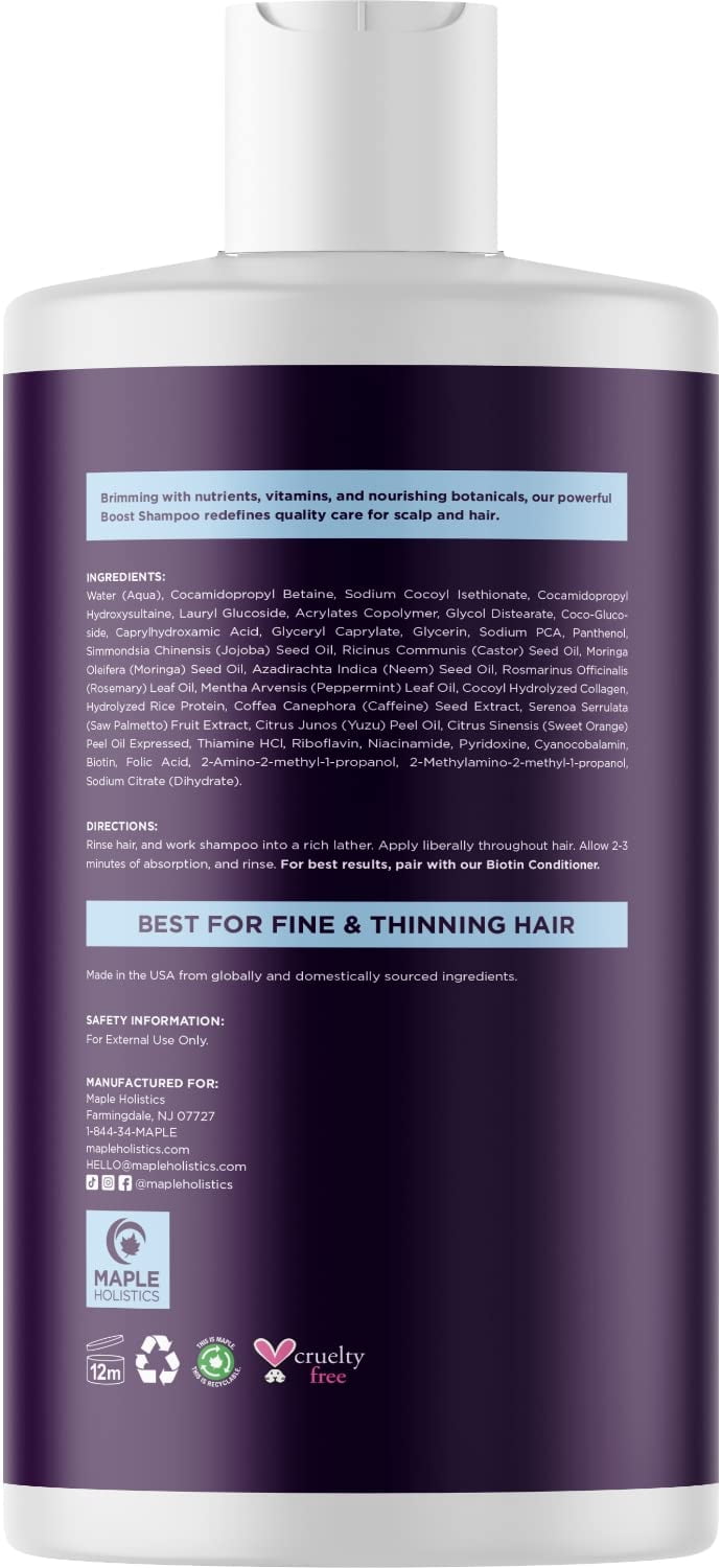 Advanced Biotin Shampoo for Hair Growth - Biotin Shampoo for Thinning Hair and Hair Loss with Black Castor Caffeine Collagen and Rosemary Oil for Hair Growth - Thickening Shampoo for Men and Women