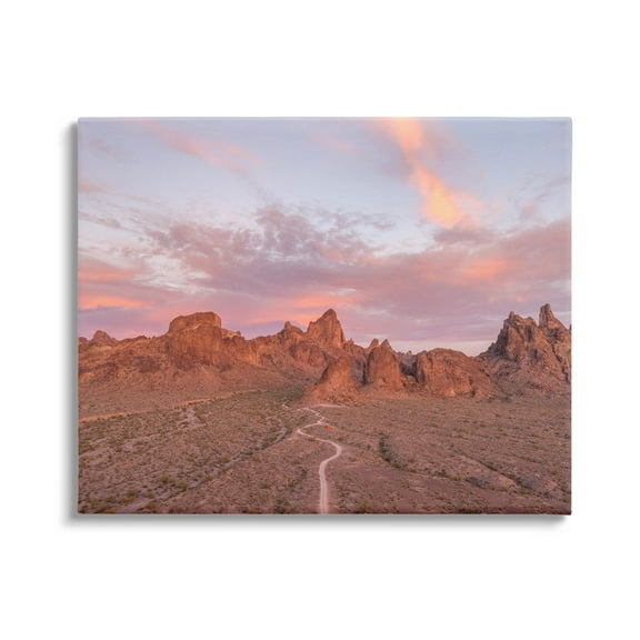 Vast Canyon Road Desert Scene Landscape Photograph Gallery Wrapped Canvas Print Wall Art