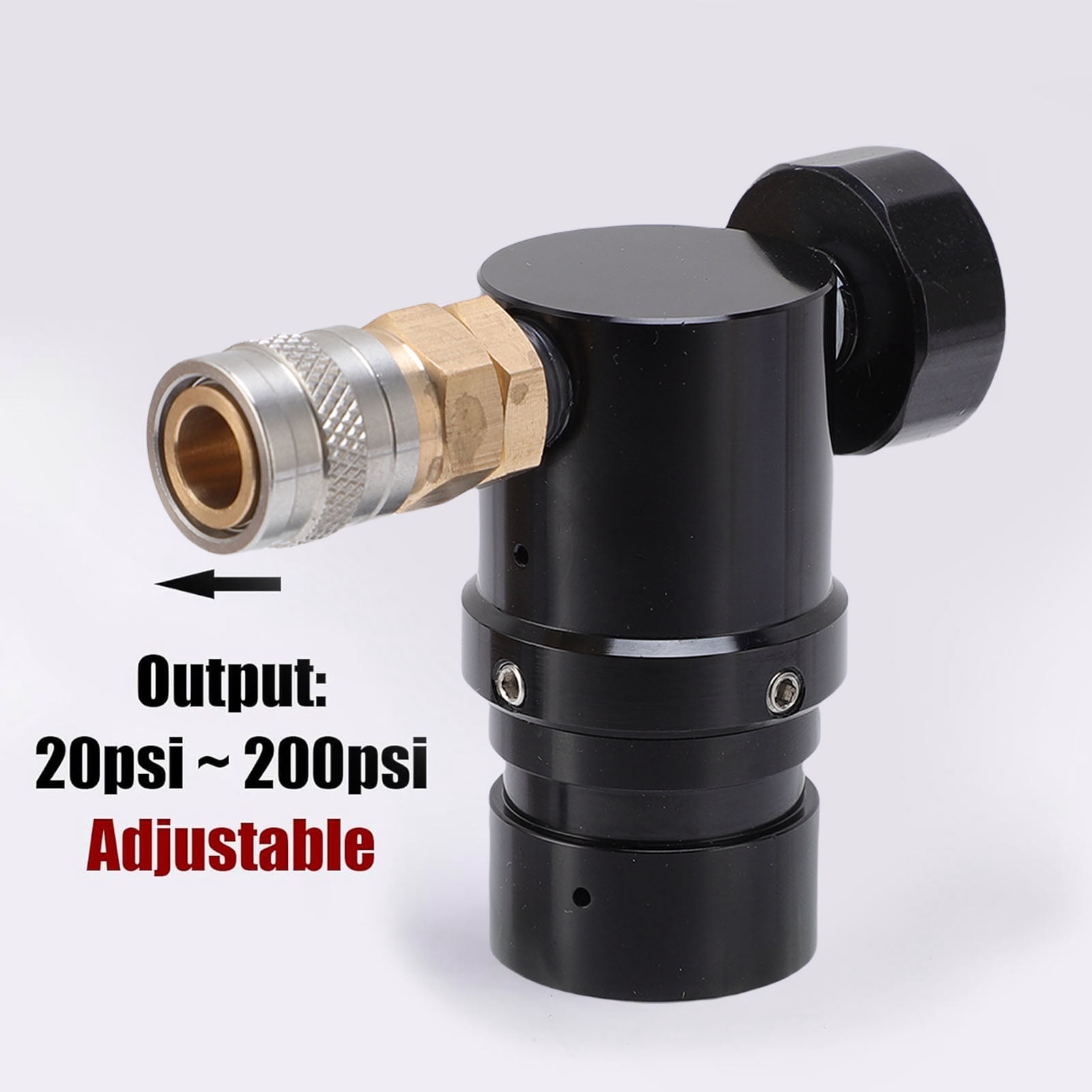 BIMZUC Mini CO2 Regulator Low Pressure Fast Refresh 20-200 PSI Adjustable Output G1/2-14 Thread