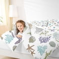 thumbnail image 3 of Manfei Watercolor Seashell Starfish Coral Twin Comforter Sets for Kids Boys and Girls, Coastal Sealife Bedding Set, Polka Dots Reversible 2pcs, 1 Comforter and 1 Pillowcase, 3 of 6
