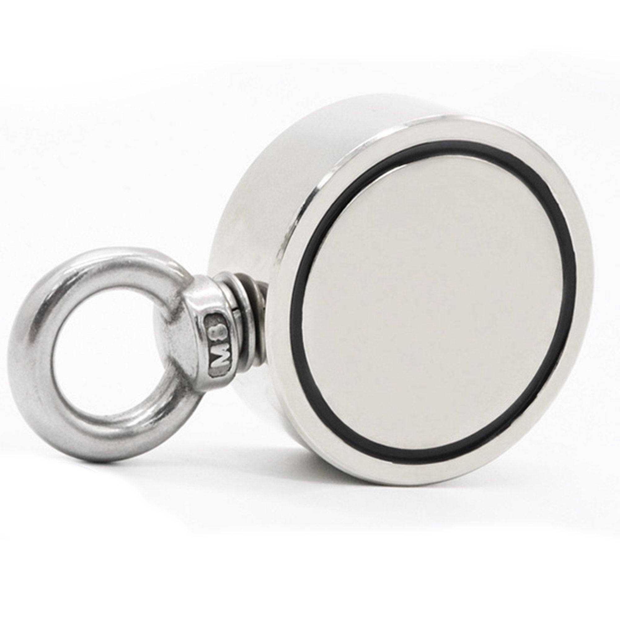 Spencer Round Double Sided Fishing Magnet Super Strong Neodymium 400LBS Pulling Force Thick Eyebolt Treasure Hunt with 10M Rope