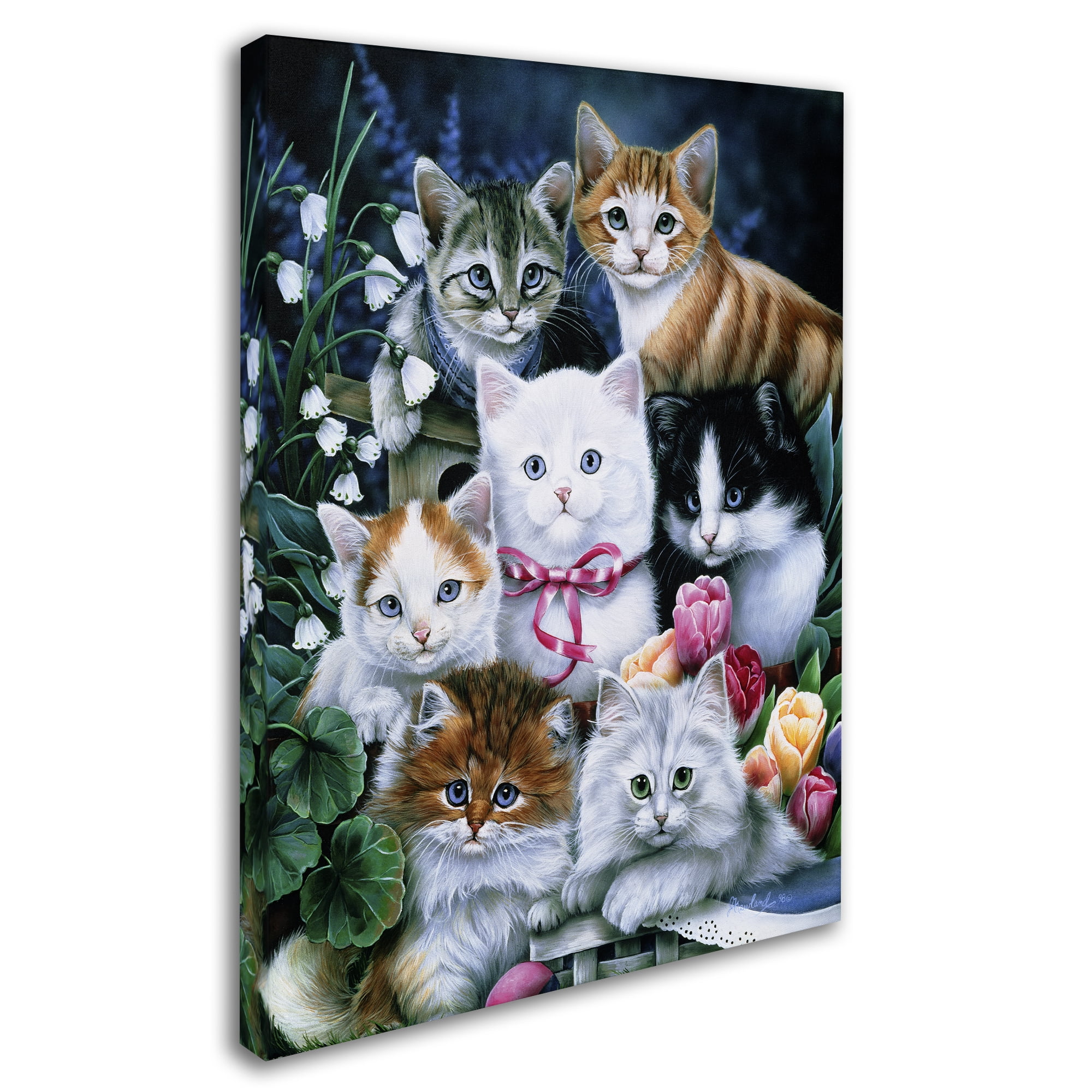 Jenny Newland 'Kittens' Canvas Wall Art 35 x 47 Inches