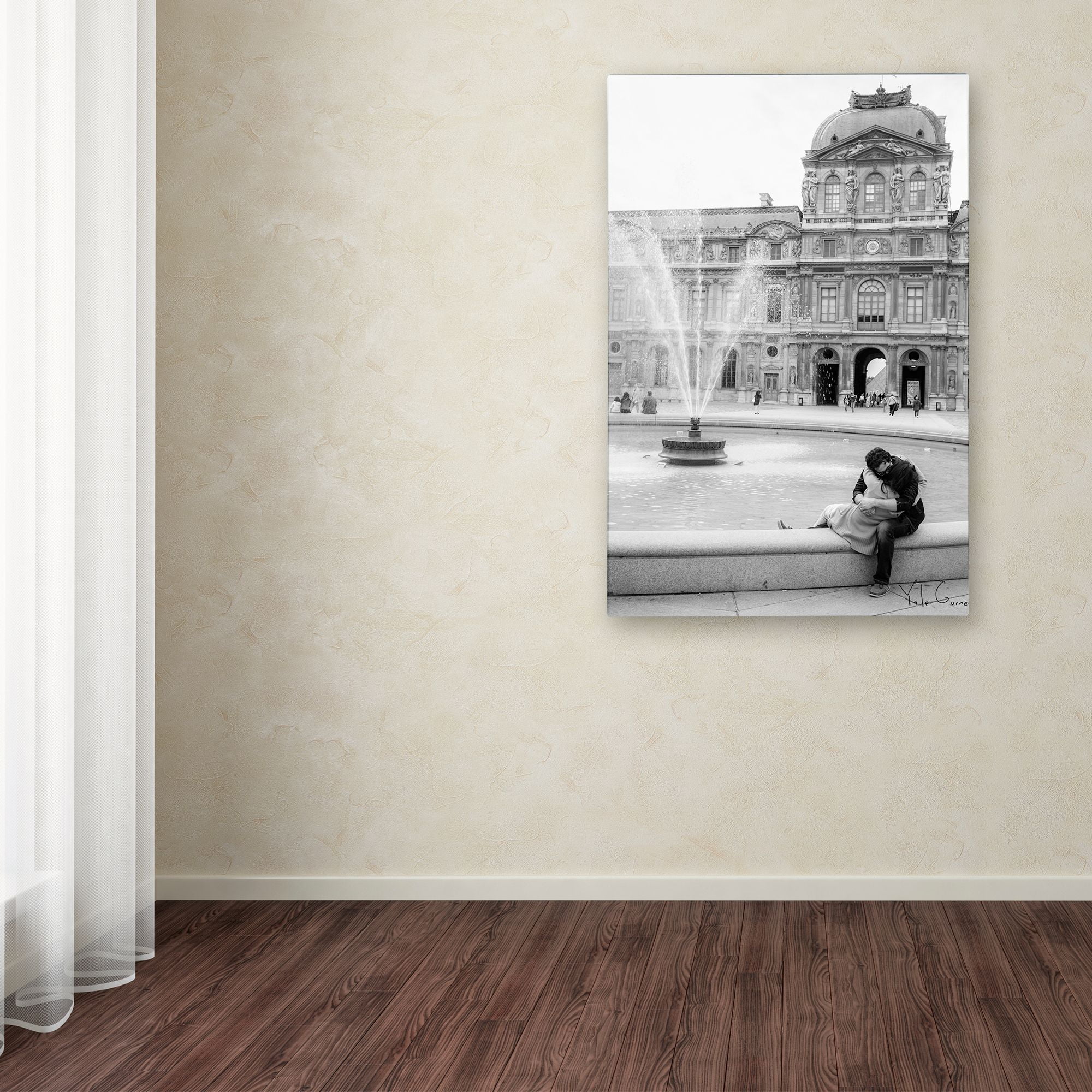 Trademark Fine Art "Paris Kiss" Canvas Art by Yale Gurney