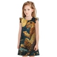 thumbnail image 1 of Fotbe Leopard Reading Tarot Cards Vestido de Dormir para Niñas de 3 a 10 Años, Mangas Cortas, Estilo Princesa, Pijama Camisón con Mangas Voladas-Small, 1 of 6