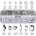 thumbnail image 2 of 1101Pcs Pure White Nail Rhinestones for Nail Art Shiny Crystal Clear White Nail Diamonds Gems Stones 3D Flat Back Multi Size Shape (White), 2 of 4