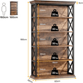thumbnail image 3 of 5-Tier Industrial Art Bookcase, X-Pattern Sides, E0 Panels & Black Metal Frame, 34kg/Shelf Capacity, Open Shelving for Home/Office, 3 of 6